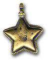 50mm Puff Star Charm Pendant, Antique Gold, Pack of 6