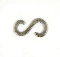 11mm S Letter Charm, Vintage Brass Stamping, pack of 6