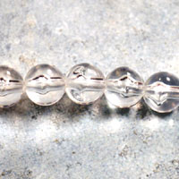 8mm Italian Rock Quartz Crystal Lucite Beads, 12 inch strand