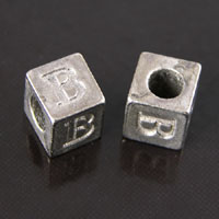 8mm Metal Cast Alphabet Bead B, pack of 12
