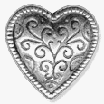 37x37mm Antique Silver Finish XLG FLAT CONCHO HRT EA