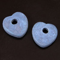 15mm Clay Heart Pendant, Weathered Blue, pack of 12