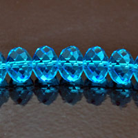 9x12mm Rondelle Faceted Cerulean Blue Crystal Beads, 16" Strand, 48 Beads