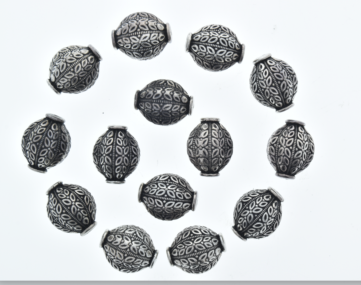 22x17mm Vintage Classic Silver Persian Onion Beads, str