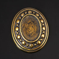 34x40mm Antique turquoise Finish 25x18mm Oval Setting, 3 each