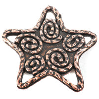 29mm Star Fish Charm, Ant. Copper, pack of 6