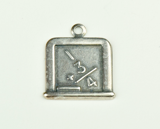 Math Charm, classic silver finish, sold 3 each