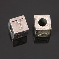 8mm Metal Cast Alphabead Y, Pack of 12