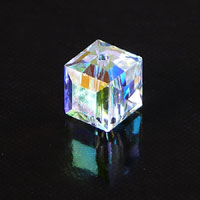 Swarovski Crystal 6mm Square Beads, Crystal AB, pack of 2