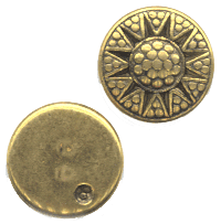 16mm Antique Gold Aztec Sun Embellishment pkg/3