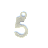 9mm #5 CHARM, Classic Silver, pack of 6