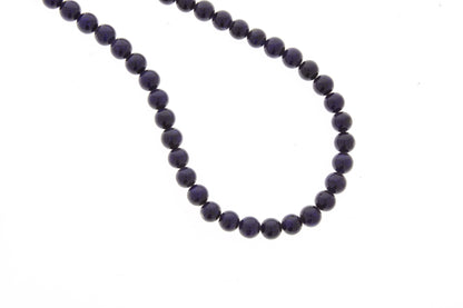 6mm Round Purple Fossil Beads, 16 inch strand