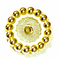 15mm Beaded 10mm Bezel Setting Finding, Antique Gold, pack of 6