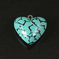 16x15mm Turquoise Matrix Heart, ea
