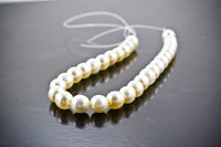 6mm White Pearl Czech Glass Beads, round, Sold by Strand