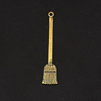 32x6mm Broom Charm, Vintage Bronze, pack of 6