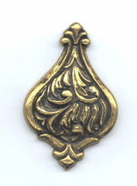 49mm Baroque Finial Finding, Antique Gold, pack of 2
