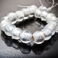 11mm Round Clear Foil Lined Glass Beads, Strand