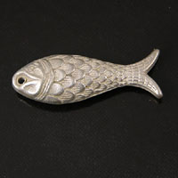 27mm Oriental Fish Charm Drop, Classic Silver, pack of 6