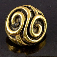 25mm Round Vintage Button, Antiqued Gold, ea