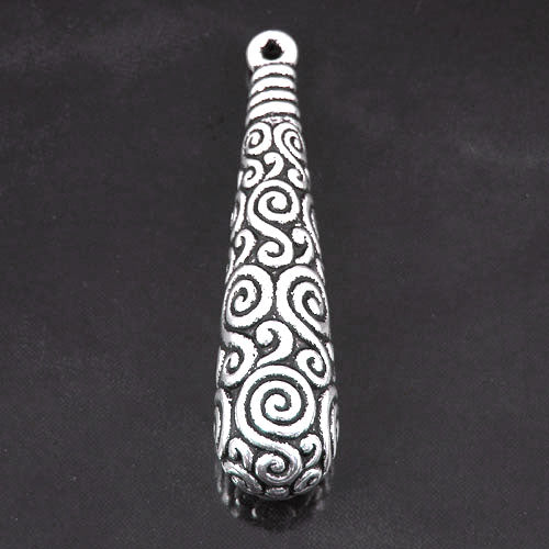 64x15mm Brighton Baroque Drop/Pendant, Classic Silver, pk/2