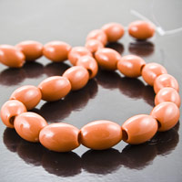 14x10mm Acrylic Oval TerraCotta Bead, Sold by Strand