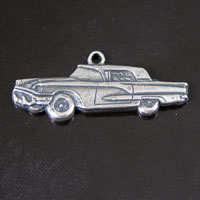 29x11mm Ford Thunderbird T-Bird Car Charm, Classic Silver, pk/6