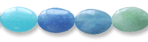 14x10mm Flat Oval Multi Blue Quartz Beads, 16in strand