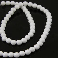 6mm Acrylic Beads, White, Sold by Strand