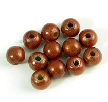 6mm Ginger Lucite Round Moon Beads, 12in strand