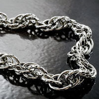 4mm Double Loop Curb Chain, Antiqued Classic Silver, -10ft/roll