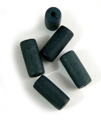 13mm Italian Black Onyx Lucite Tube Beads, 12 inch strand
