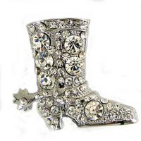 49x54mm Crystal Western Cowboy Boot, Crystal, EA