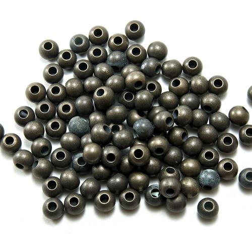 8mm NEW Brass Bead, Large Hole, Antique silver Finish 98 each