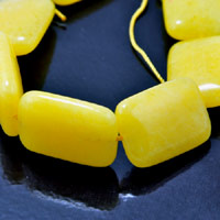 18x25mm(.72x1in) Dyed Jade Rectangle Bead, Lemon Yellow, strand