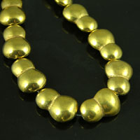20mm x 14mm Polar Snowman Shape Beads, gold plate, strand