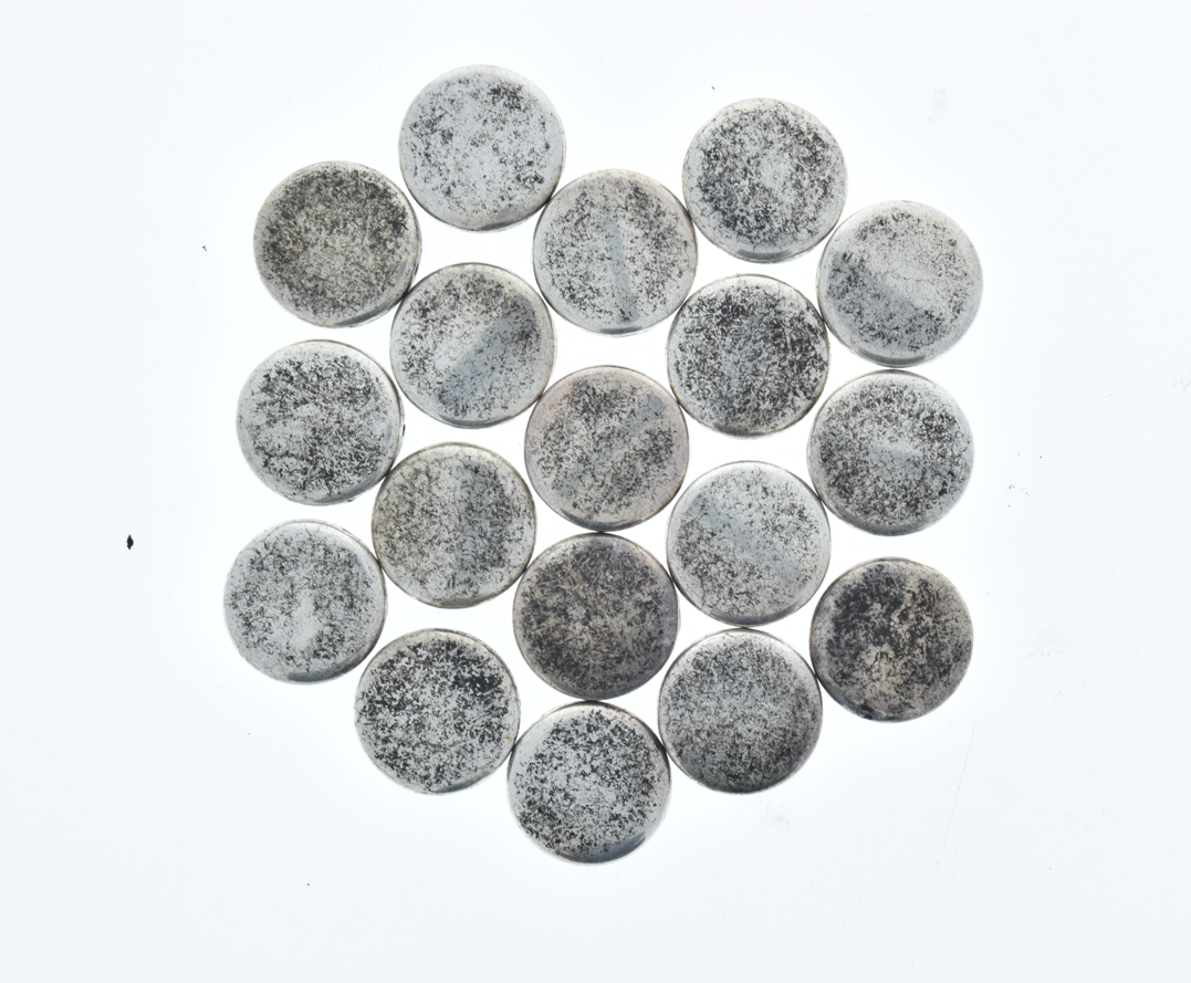 17x4mm Antiqued Classic Silver Smooth Round Disc Beads, strand