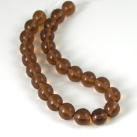 8mm Vintage Rnd Smoke Topaz Czech Glass Beads, strand