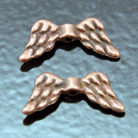 20x9mm Angel Wing Beads, Copper, pk/10