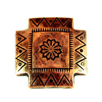30mm Southwest Weaving Pattern Flatback Antiqued Copper, pack of 3
