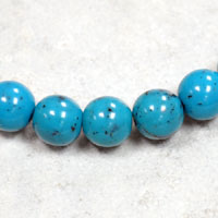 8mm Italian Lucite Turquoise Beads, 12in strand