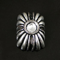 22x16mm Puffed Sculpted 6mm Setting Flatback, Antiqued Silver, pk/6