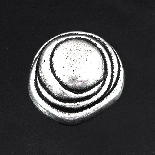28x25mm(1.1x.1.0in) Domed Swirl Flat Back, Antiqued Classic Silver, pk/6