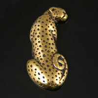 56x24mm Leopard Flat Back, Antique Gold, pk/6