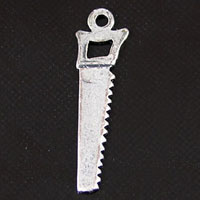 19mm Saw Tool Charms, Classic Silver, pack of 6