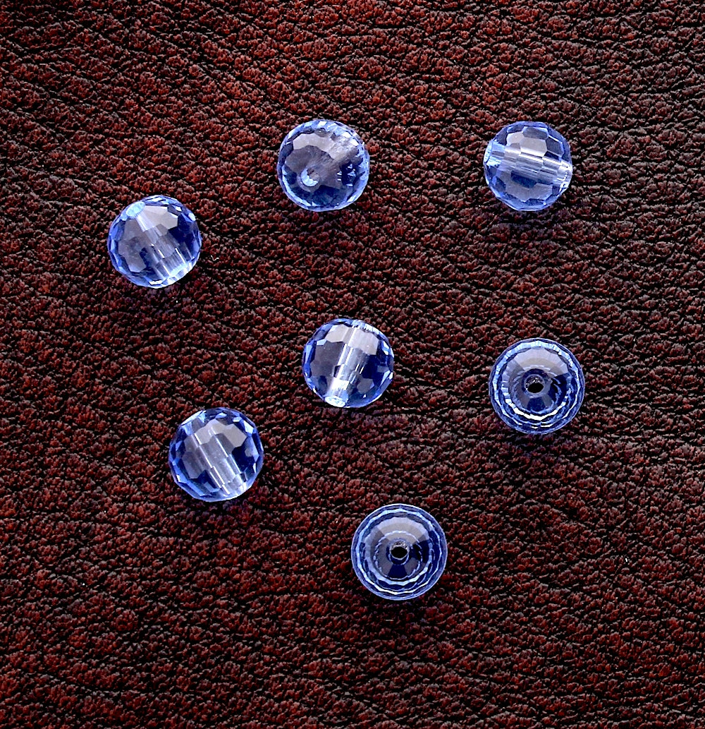 8mm Round Faceted 96 Facet Rich-cut Fire-n-Ice Crystal