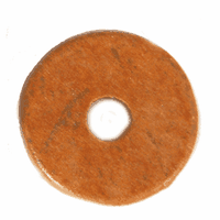 15mm Round Clay Disc Bead, Dark Tan, pack of 12