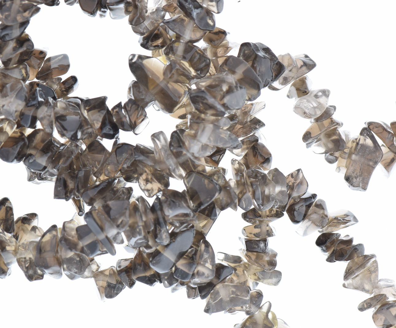 6x9mm Smokey Quartz Chips beads, 36 inch Strand