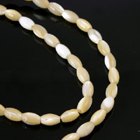 6x4mm Natural Mother of Pearl Rice Beads, 16in strand