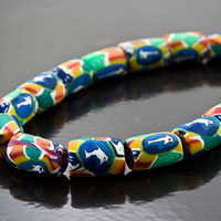 7x10mm Festive Tube Beads, Multi-Color Fimo,  Strand